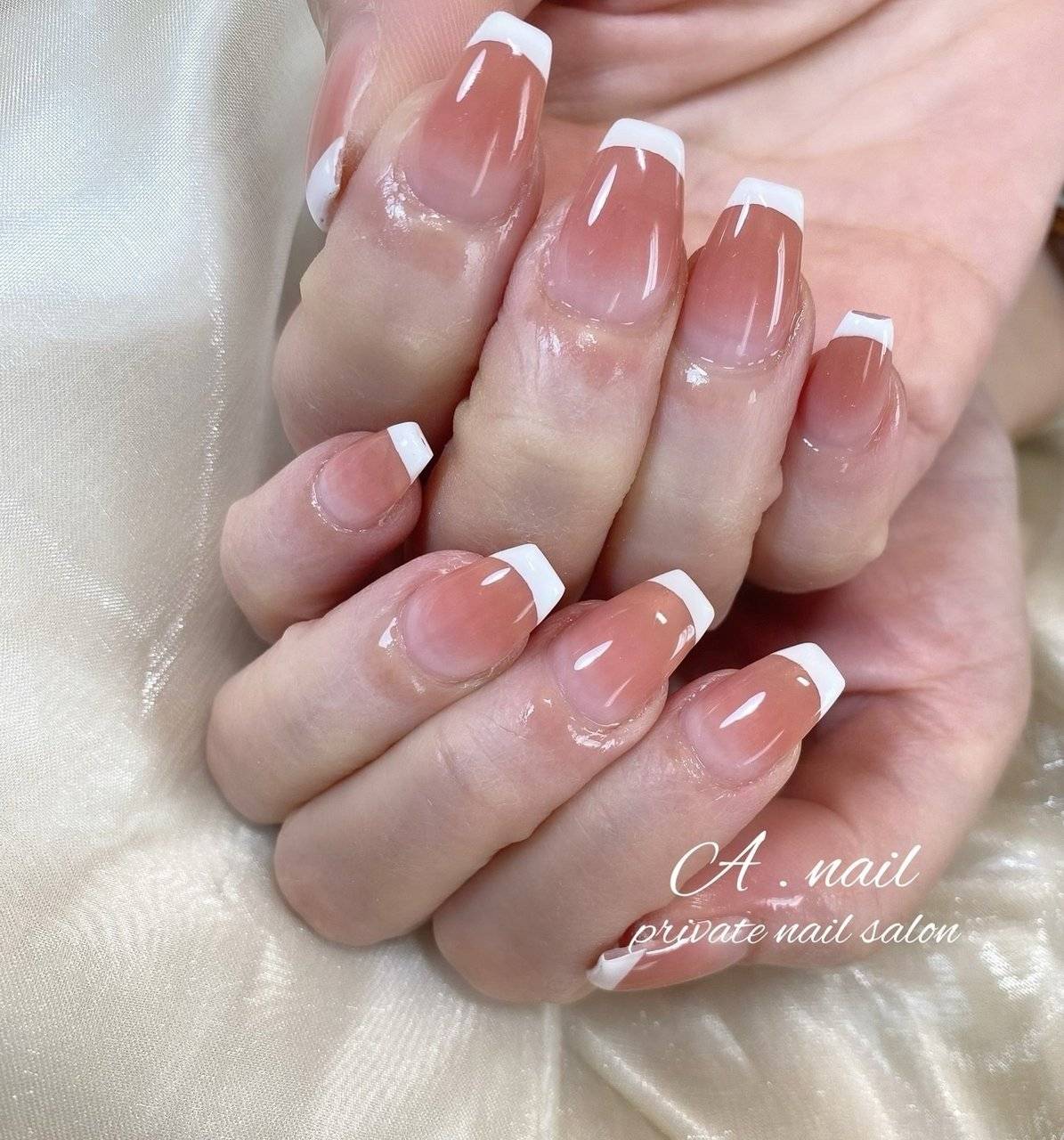 オレンジピンクネイル