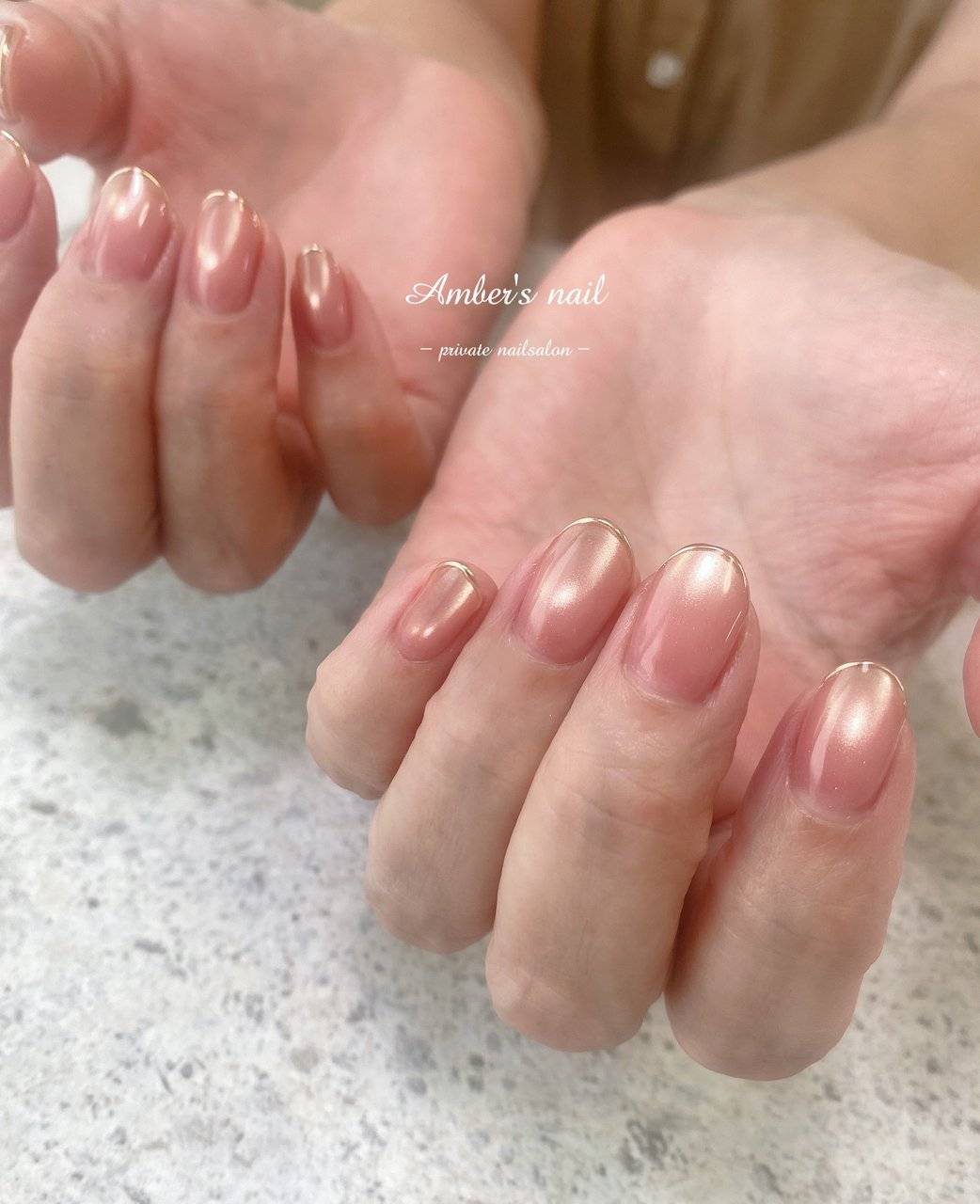 オレンジピンクネイル