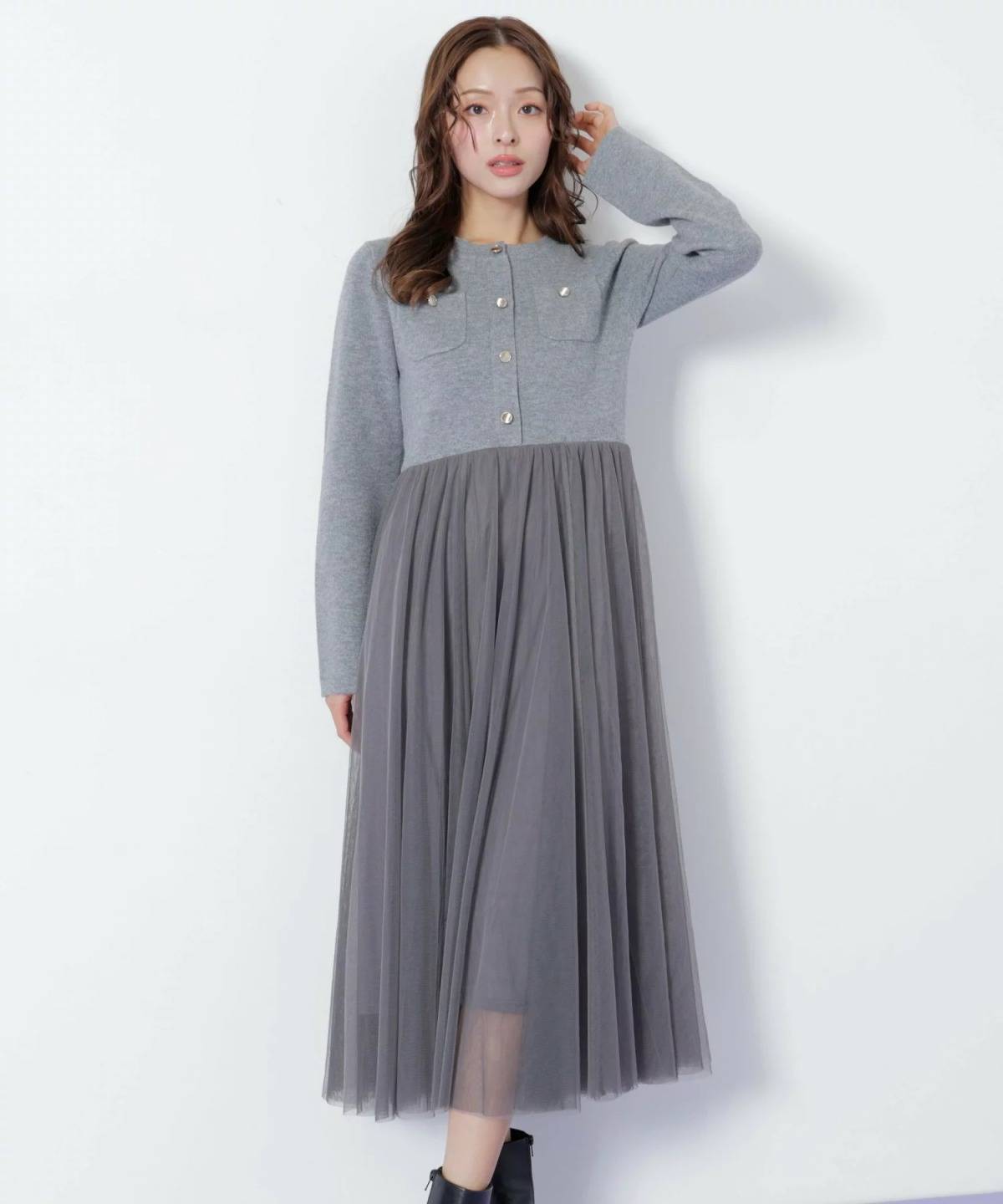 JILL by JILL STUART ニットジャケットドッキングワンピース