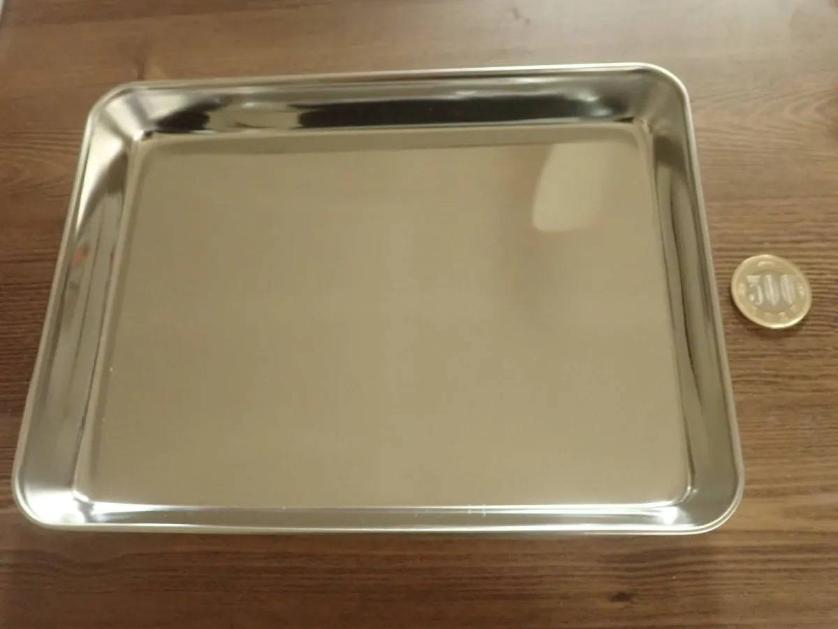 DAISO(ダイソー)：ステンレストレー深型 約21.5×16cm