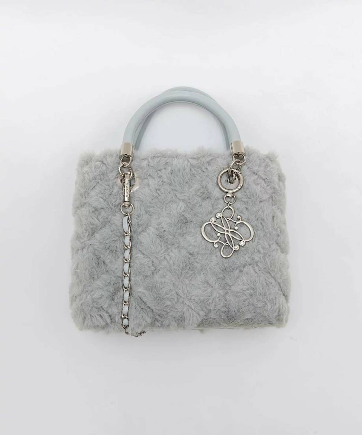 RANDA 2WAY ファーキルティングハンドバッグ