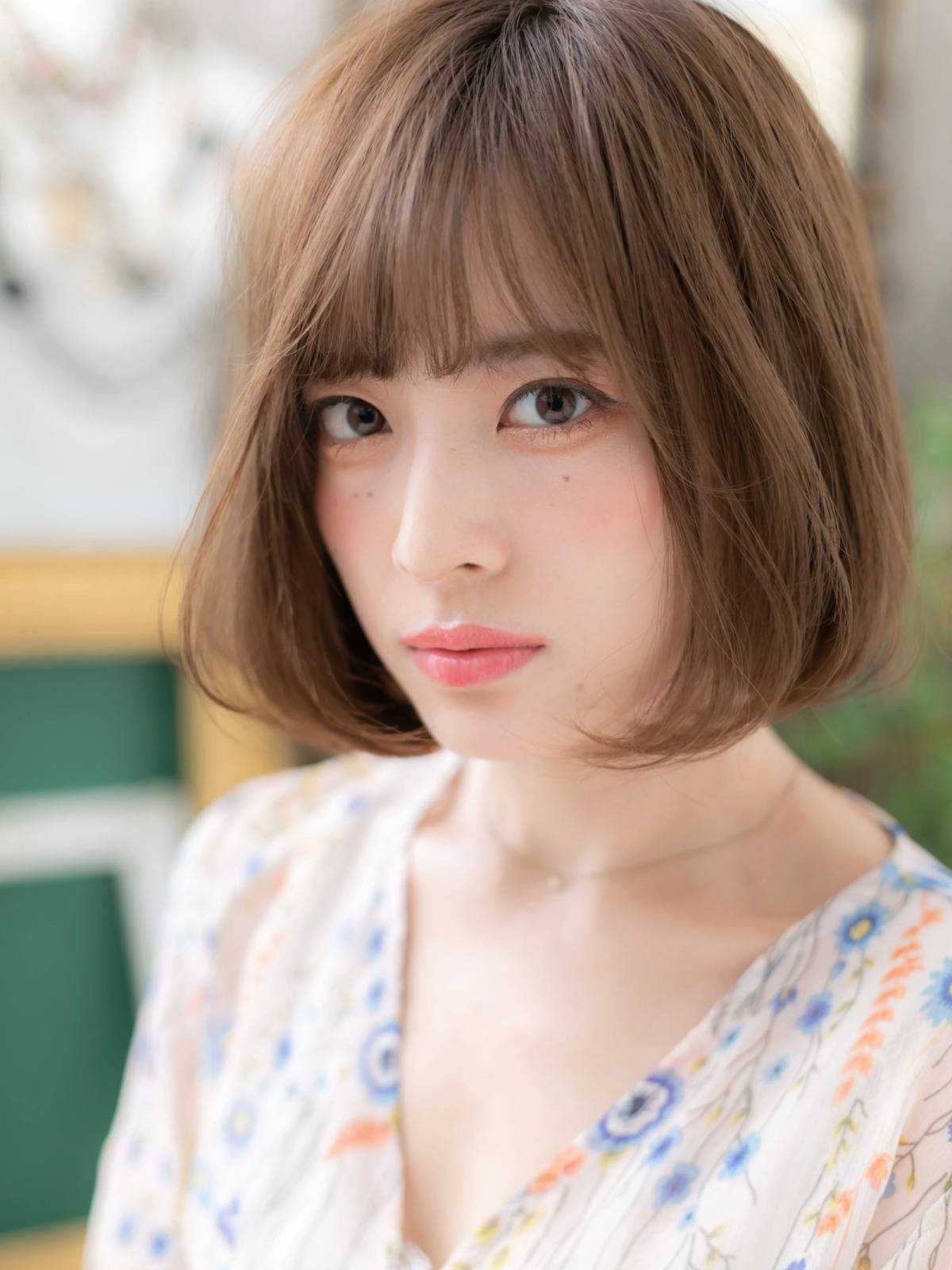 ココアブラウンのワンカールボブ