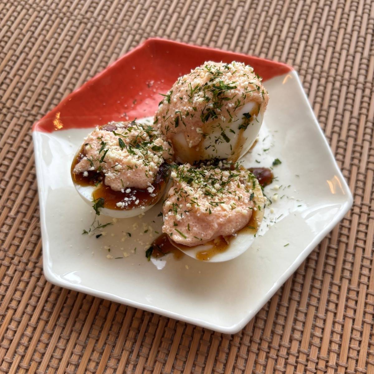 JA全農公式の「たこ焼き風ゆでたまご」のレシピ