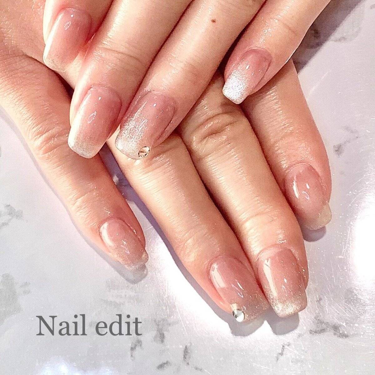 ピーチピンクネイル