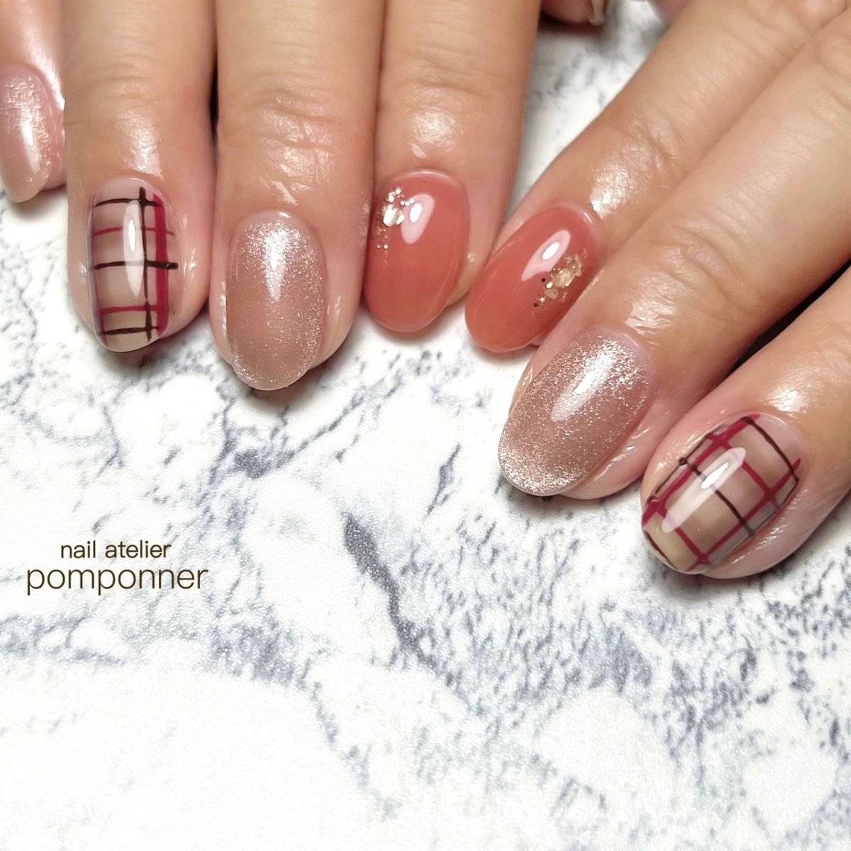 コーラルオレンジネイル