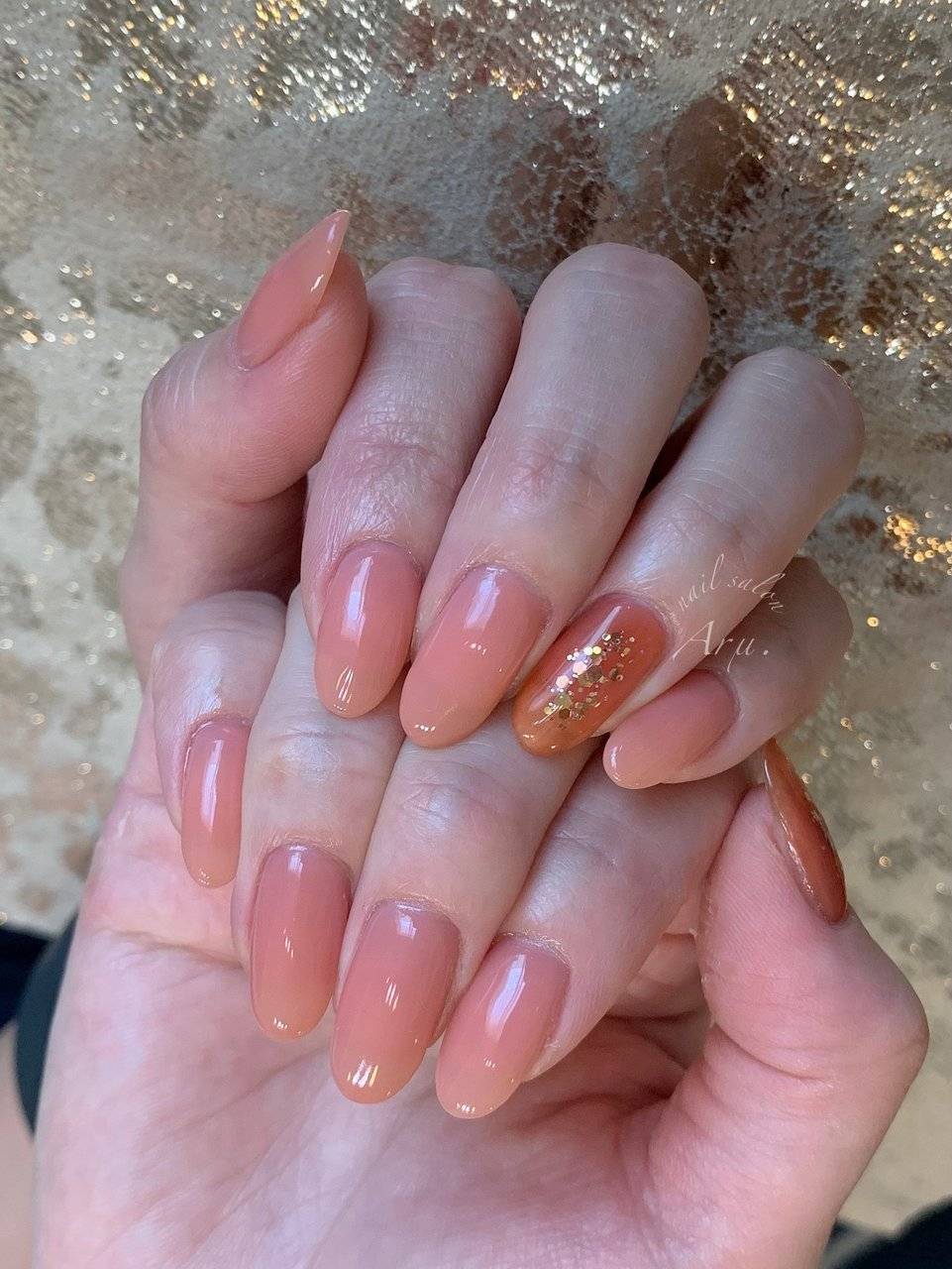 コーラルオレンジネイル