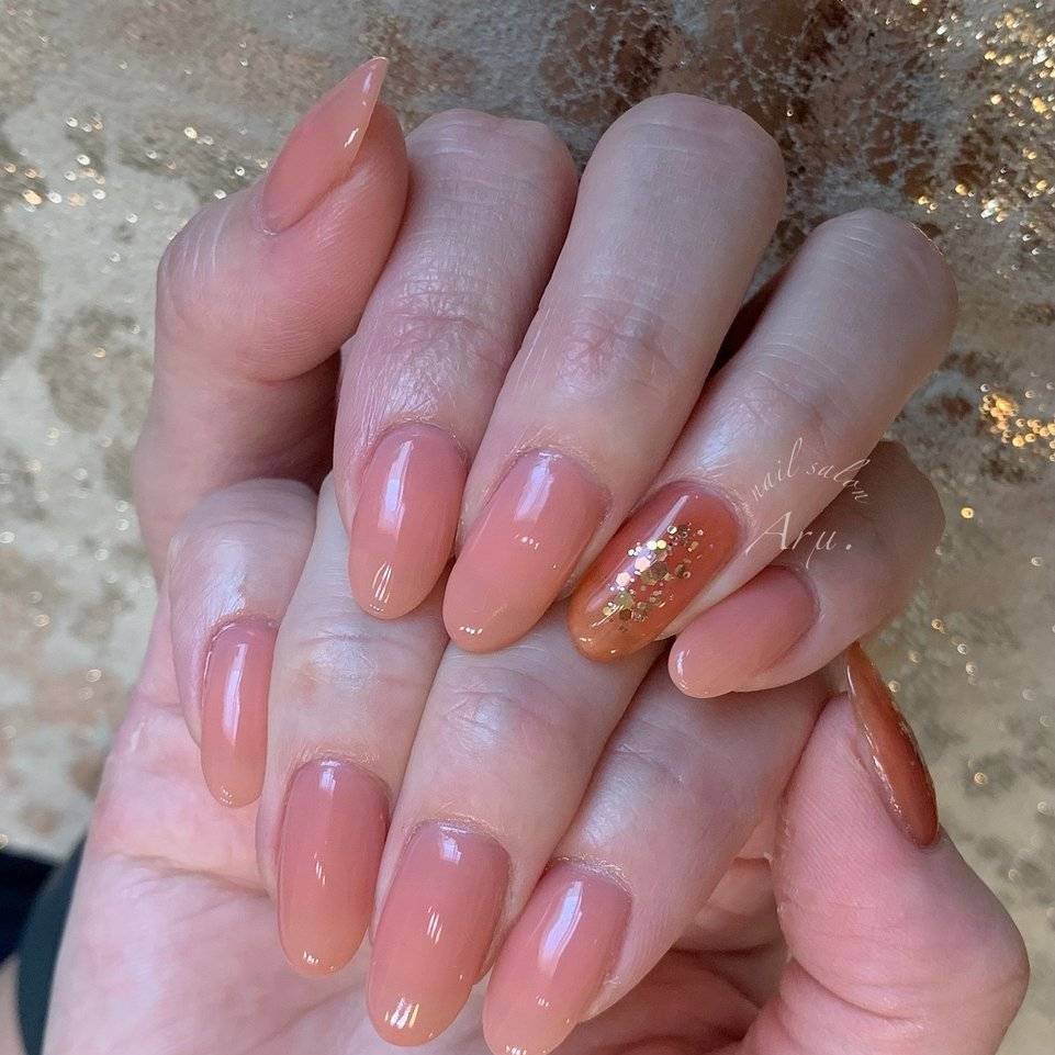 コーラルオレンジネイル