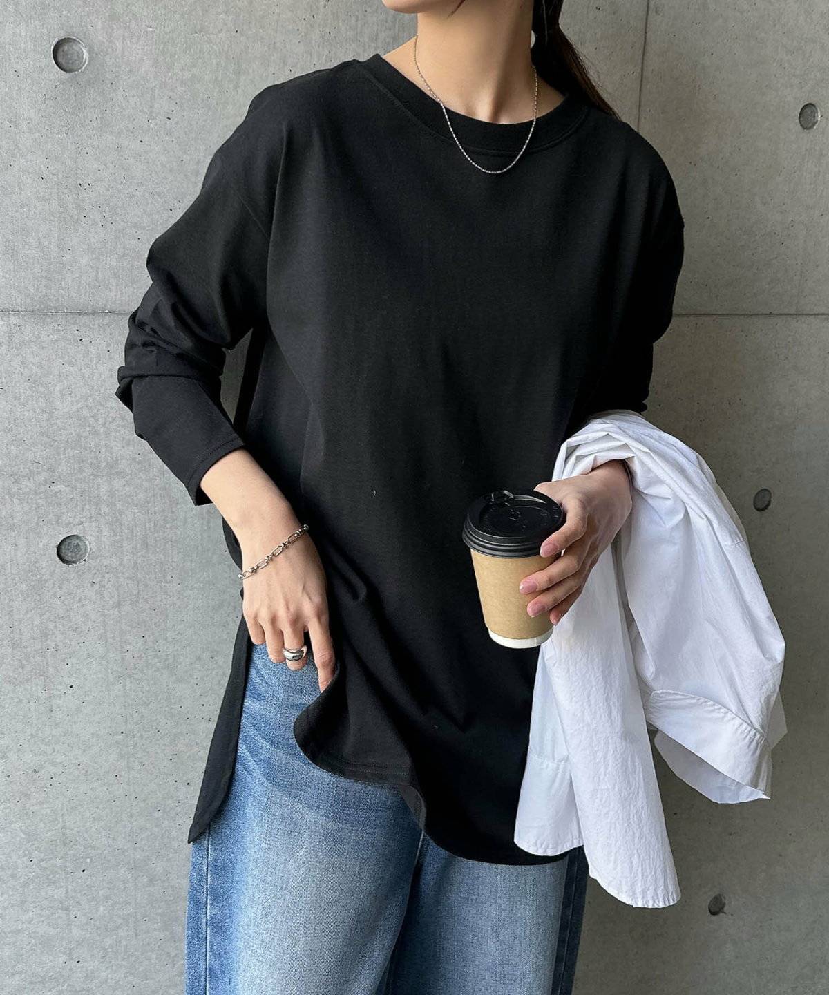 ハイウエストデニムコーデ