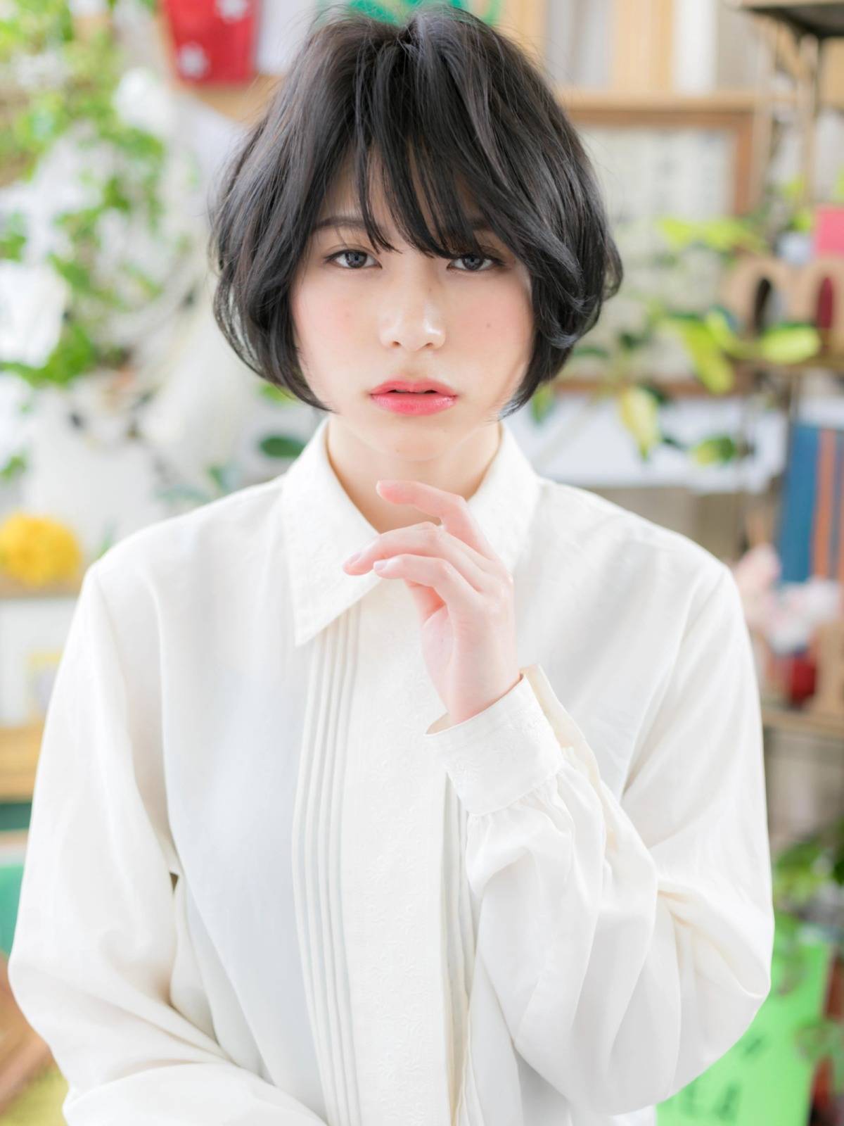 重めの黒髪ボブ