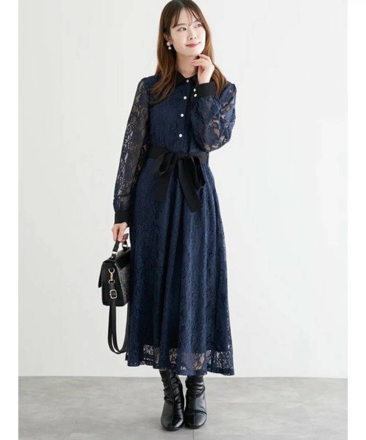 LUDIC PARK レースクレリックシャツワンピース