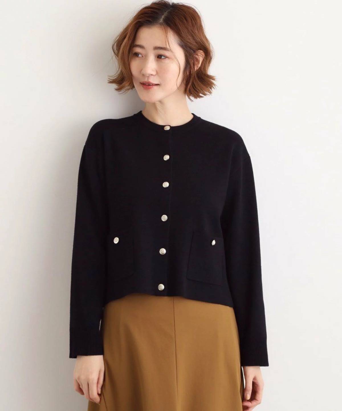 grove ジャケットライク総針カーディガン