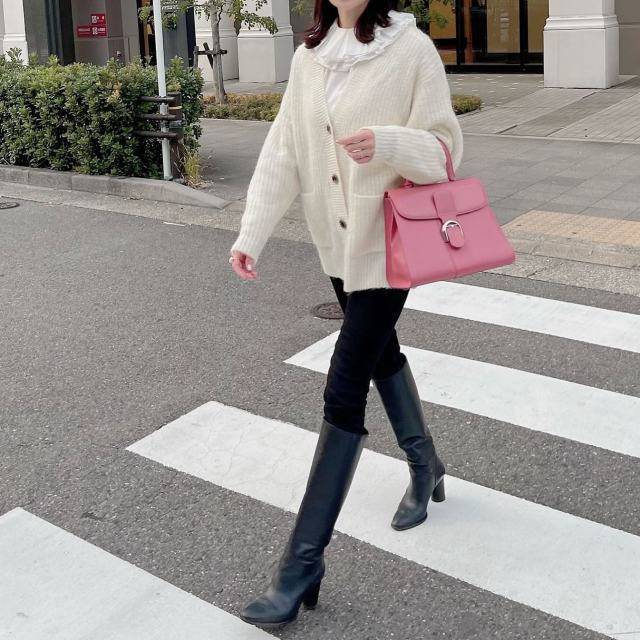 ビッグカラーブラウス×カーディガン