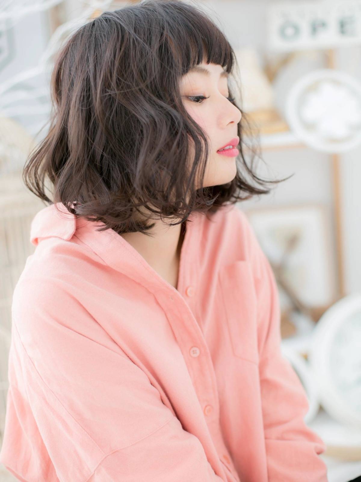 しっかりめカールのボブ