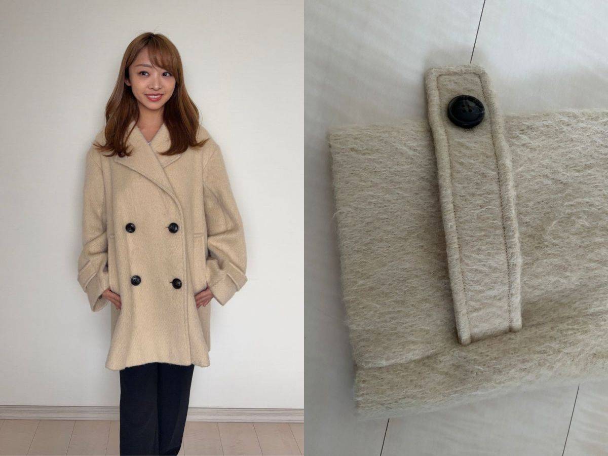 Ray BEAMS シャギー ダブル ハーフ コート