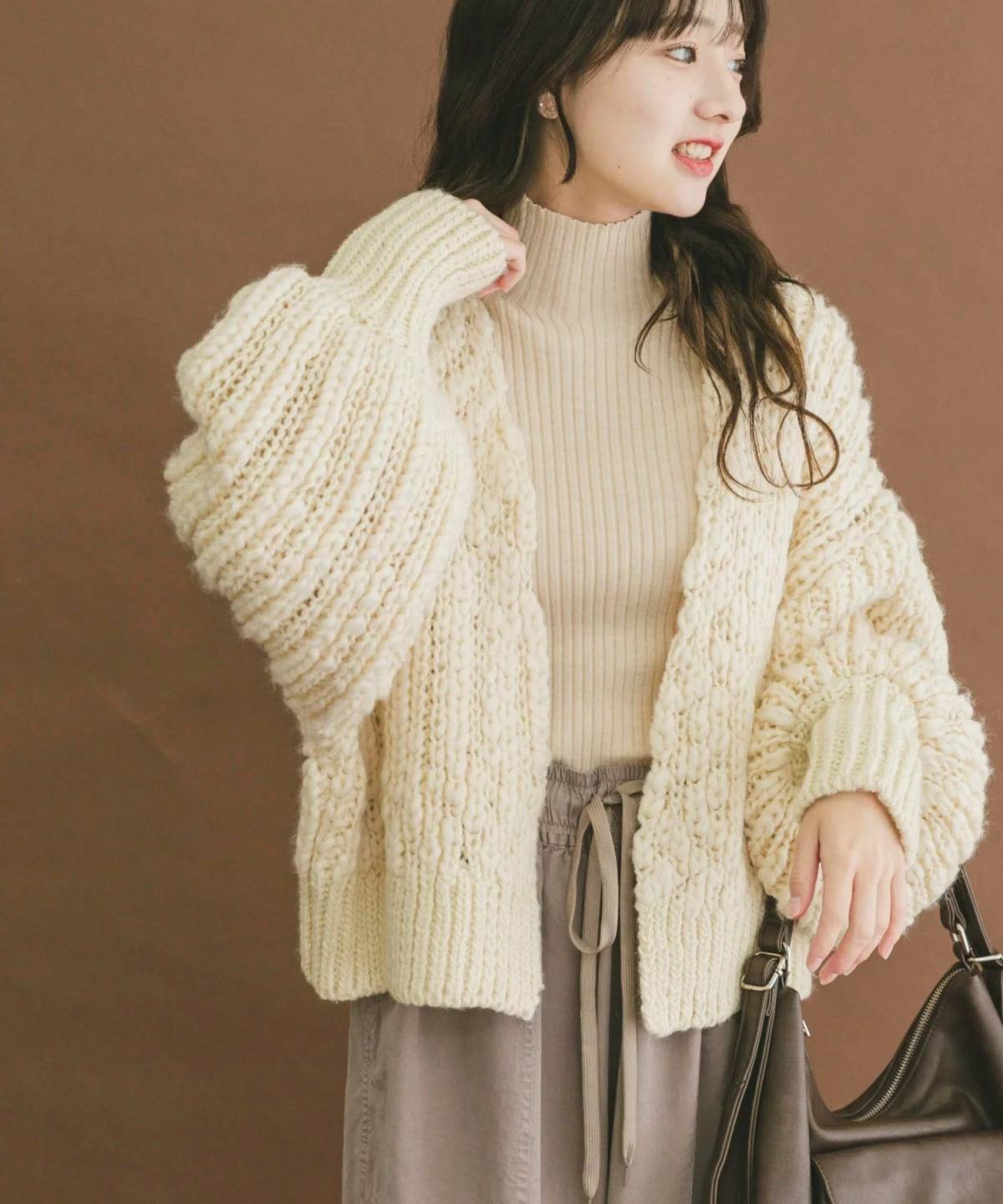 URBAN RESEARCH ITEMS ウールミックスボリュームカーディガン