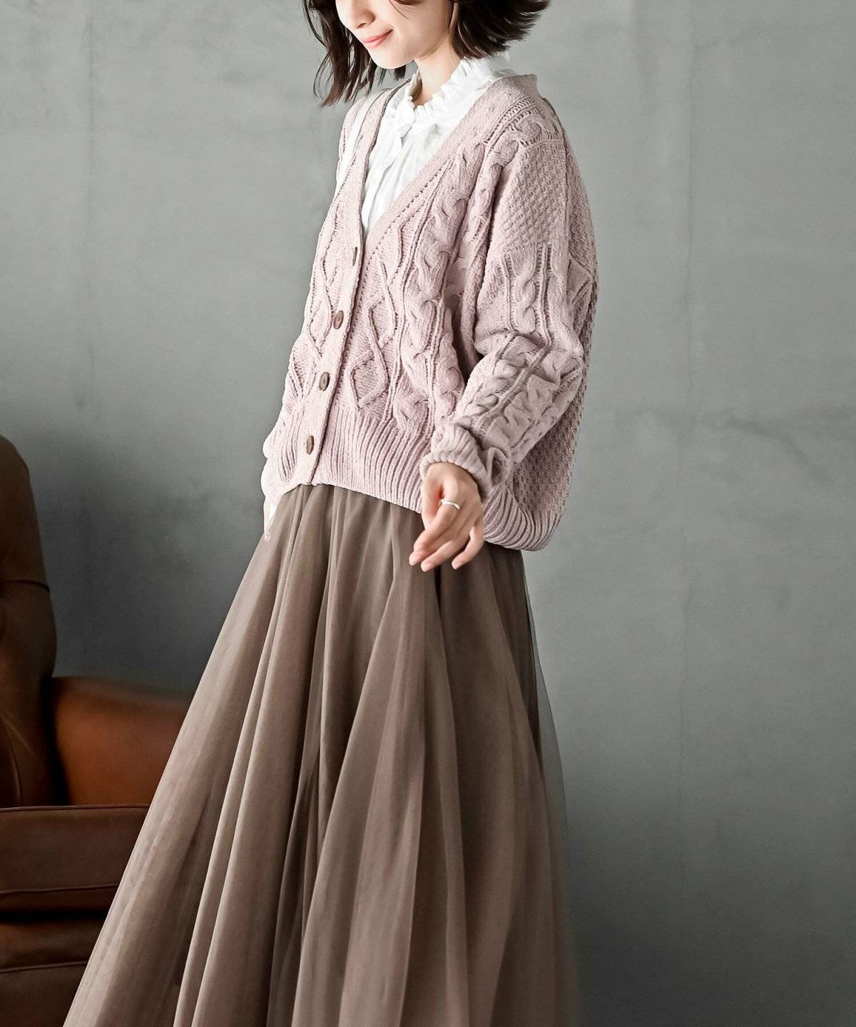 チュールスカートコーデ