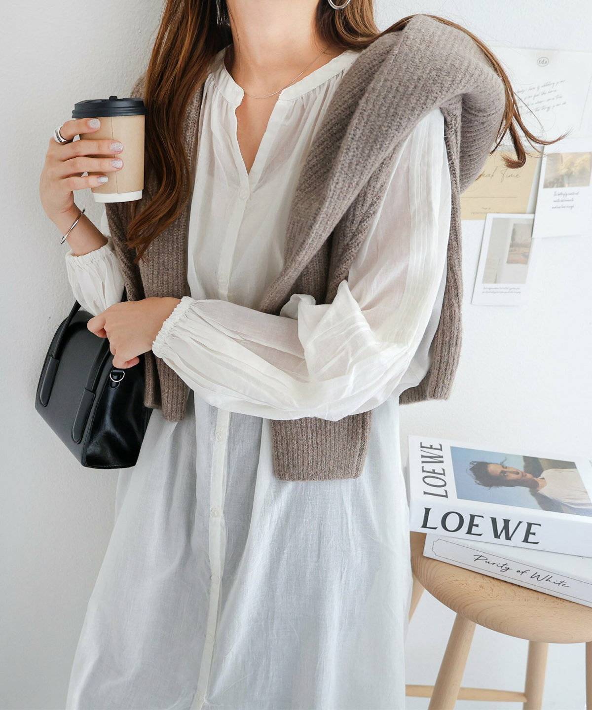 コットンワンピースコーデ