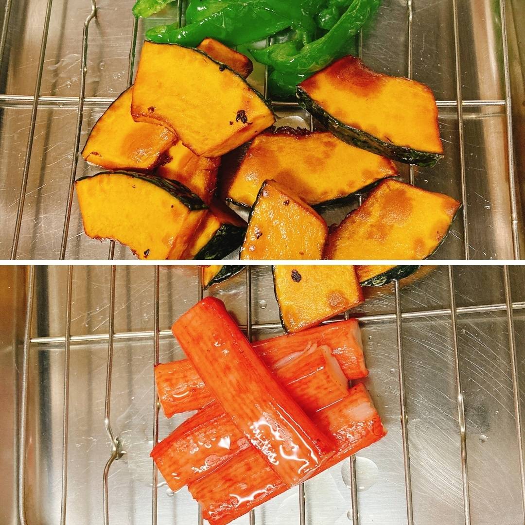 いちまさ公式の「なすとピーマンとカニかまの揚げびたし」のレシピ