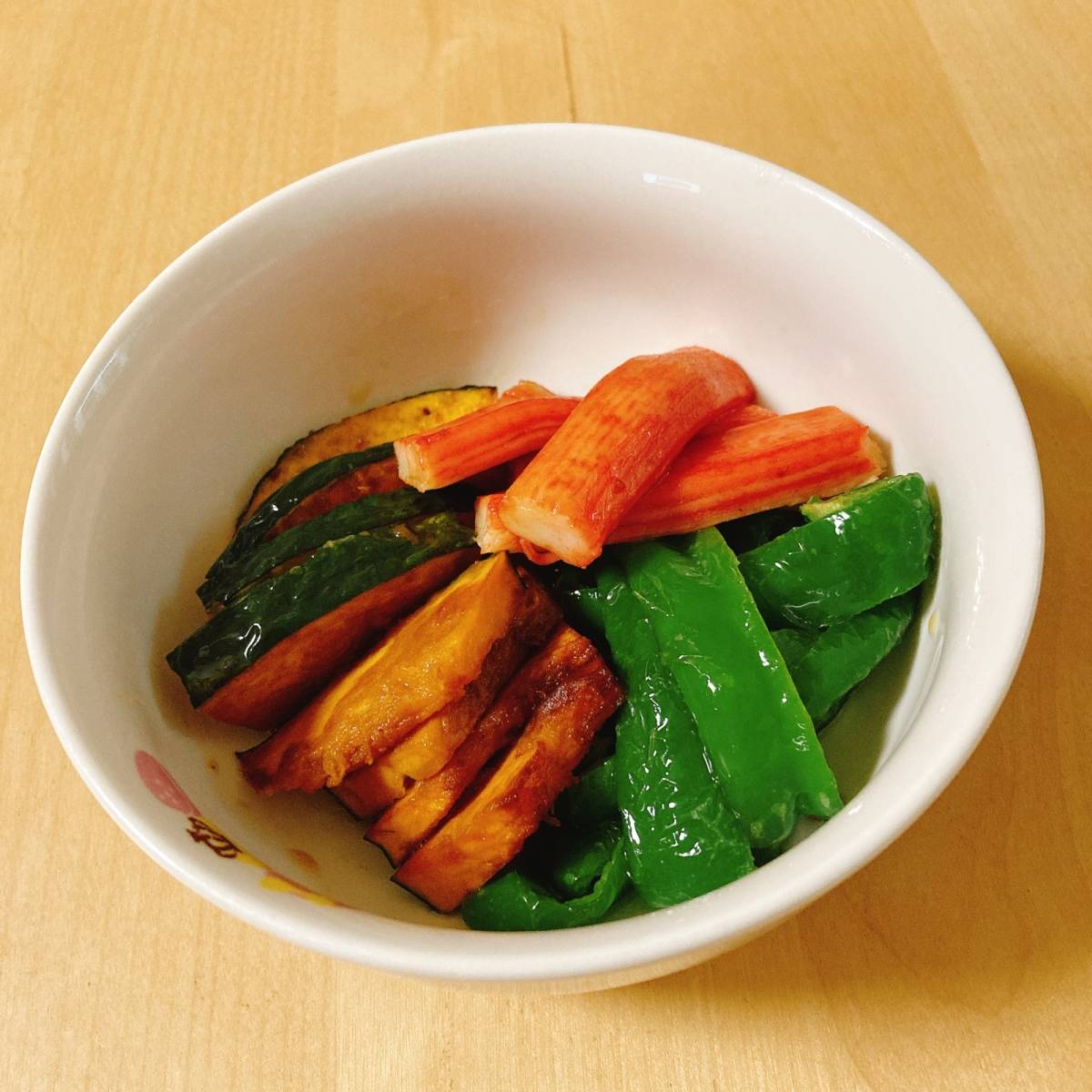 いちまさ公式の「なすとピーマンとカニかまの揚げびたし」のレシピ