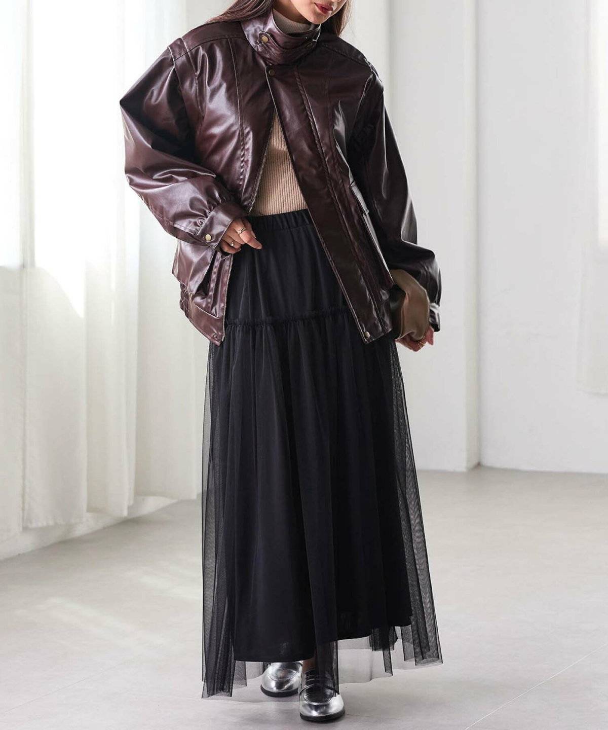 ライダースジャケットコーデ