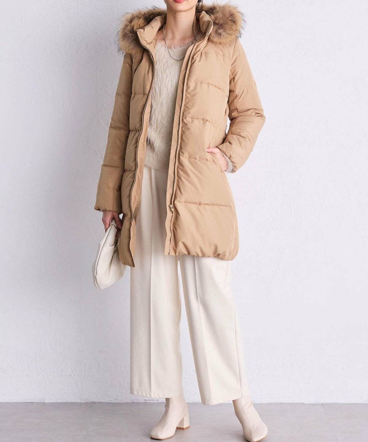 キャメルのコートコーデ