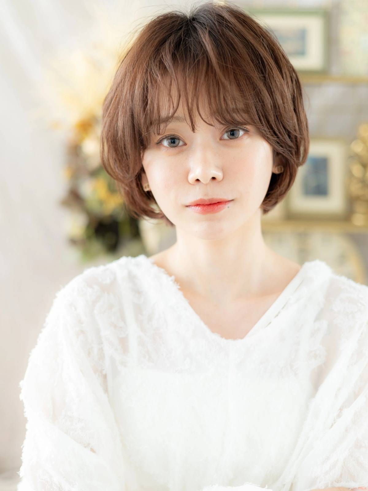 丸みシルエットのゆるショート