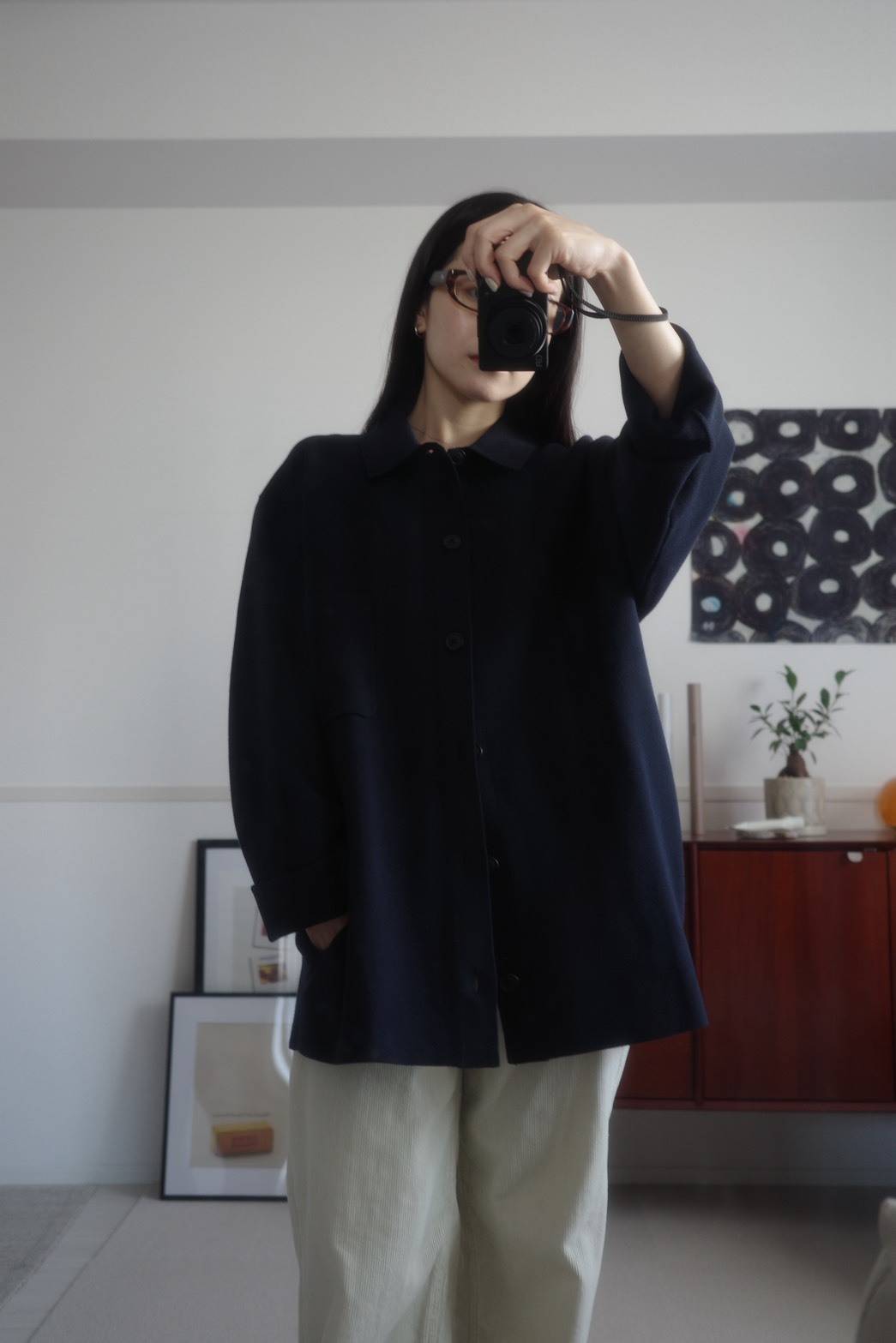 UNIQLO「ミラノリブシャツカーディガン」コーデ