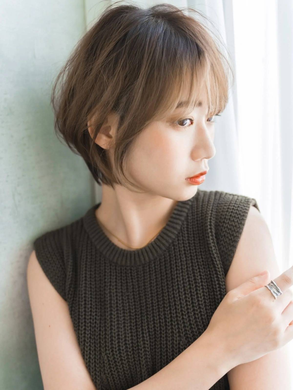 ふんわりひし形ボブ