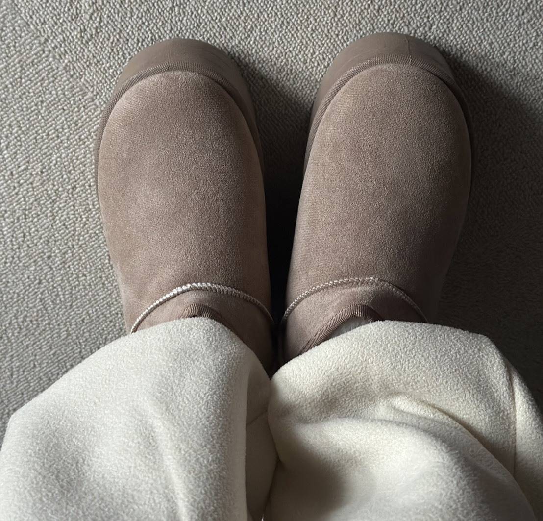 厚底ムートンブーツ