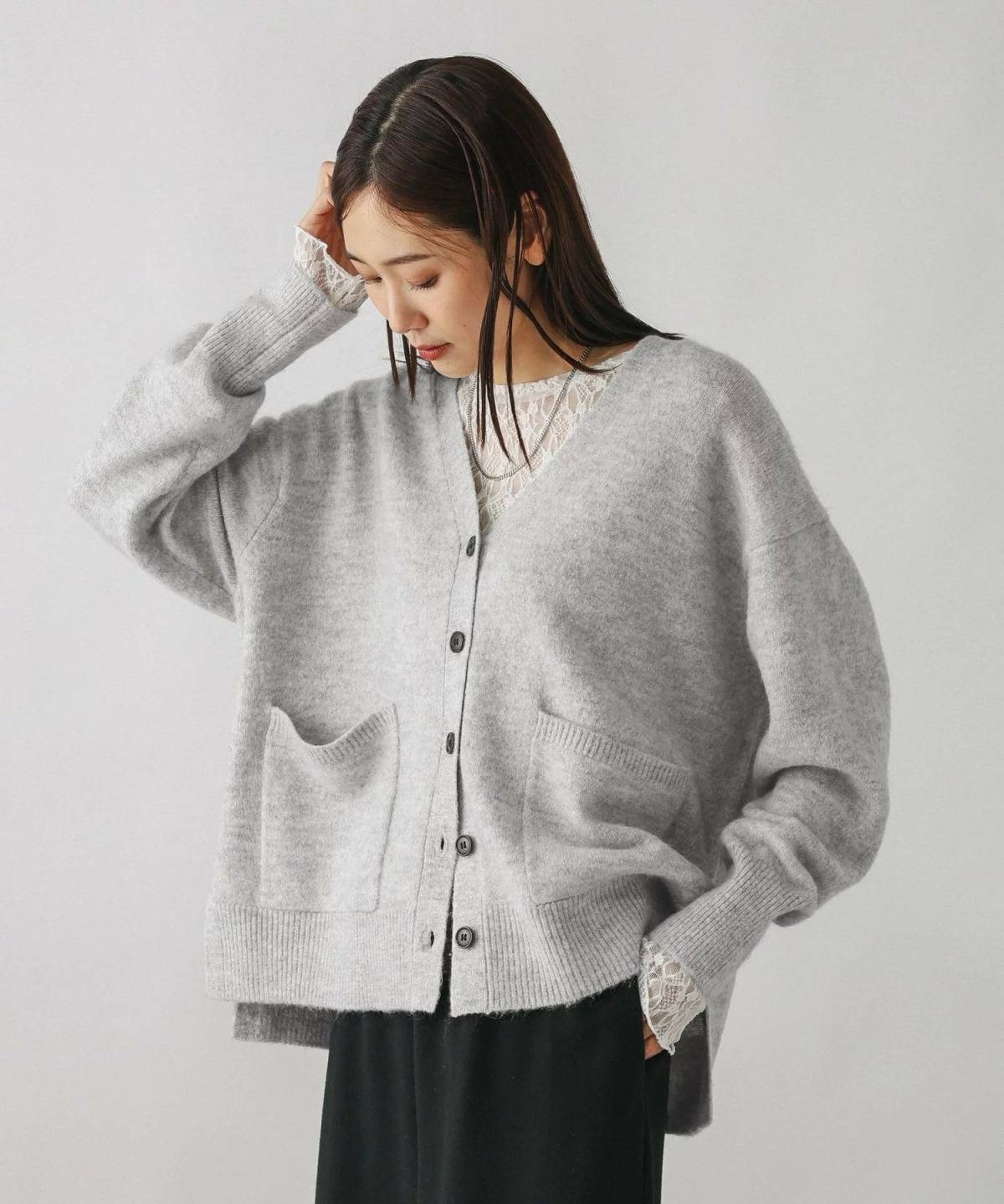 GLOBAL WORK ふわふわHugmeVネックカーディガン