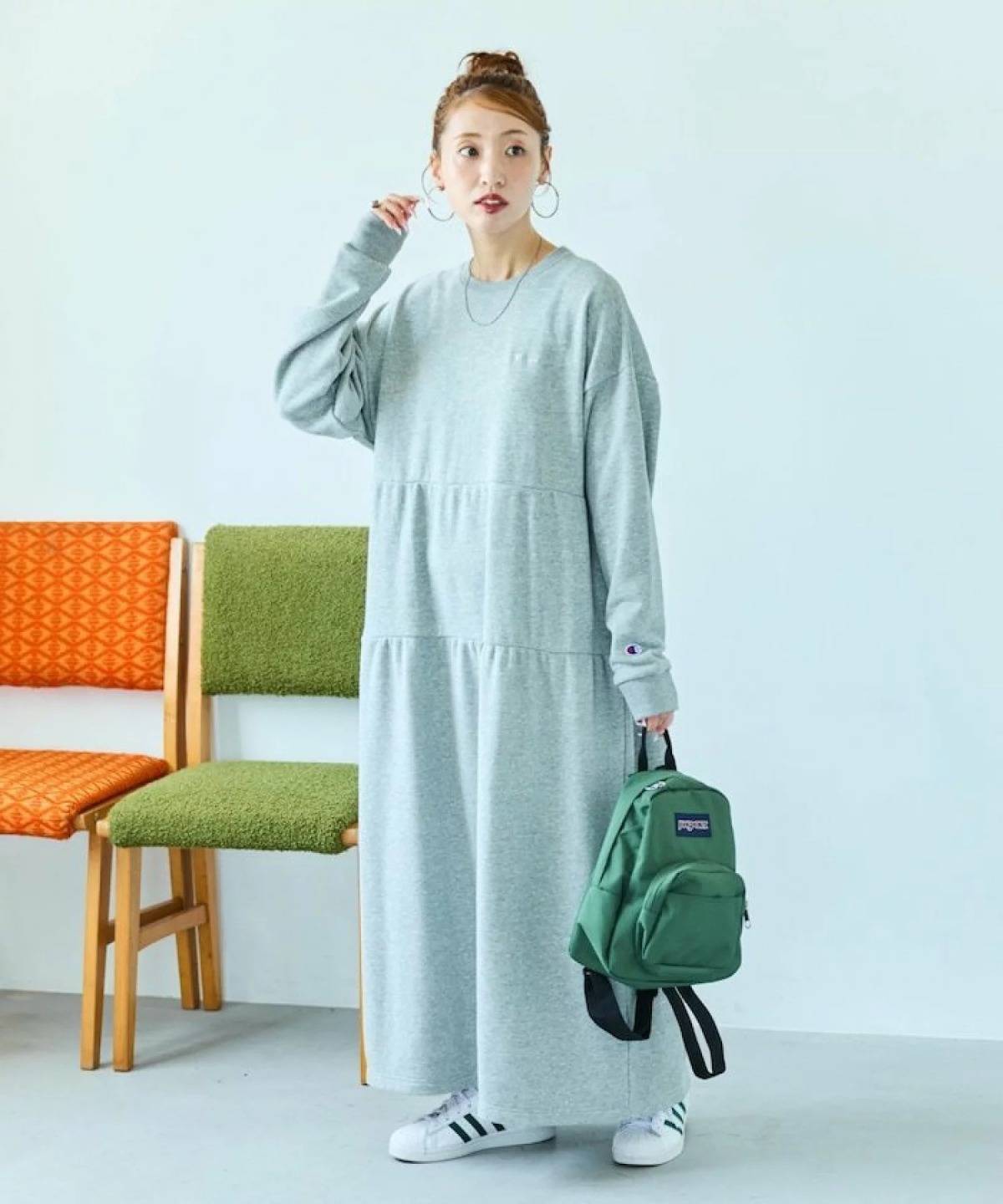 FREAK’S STORE チャンピオン スウェットワンピース ティアードワンピース