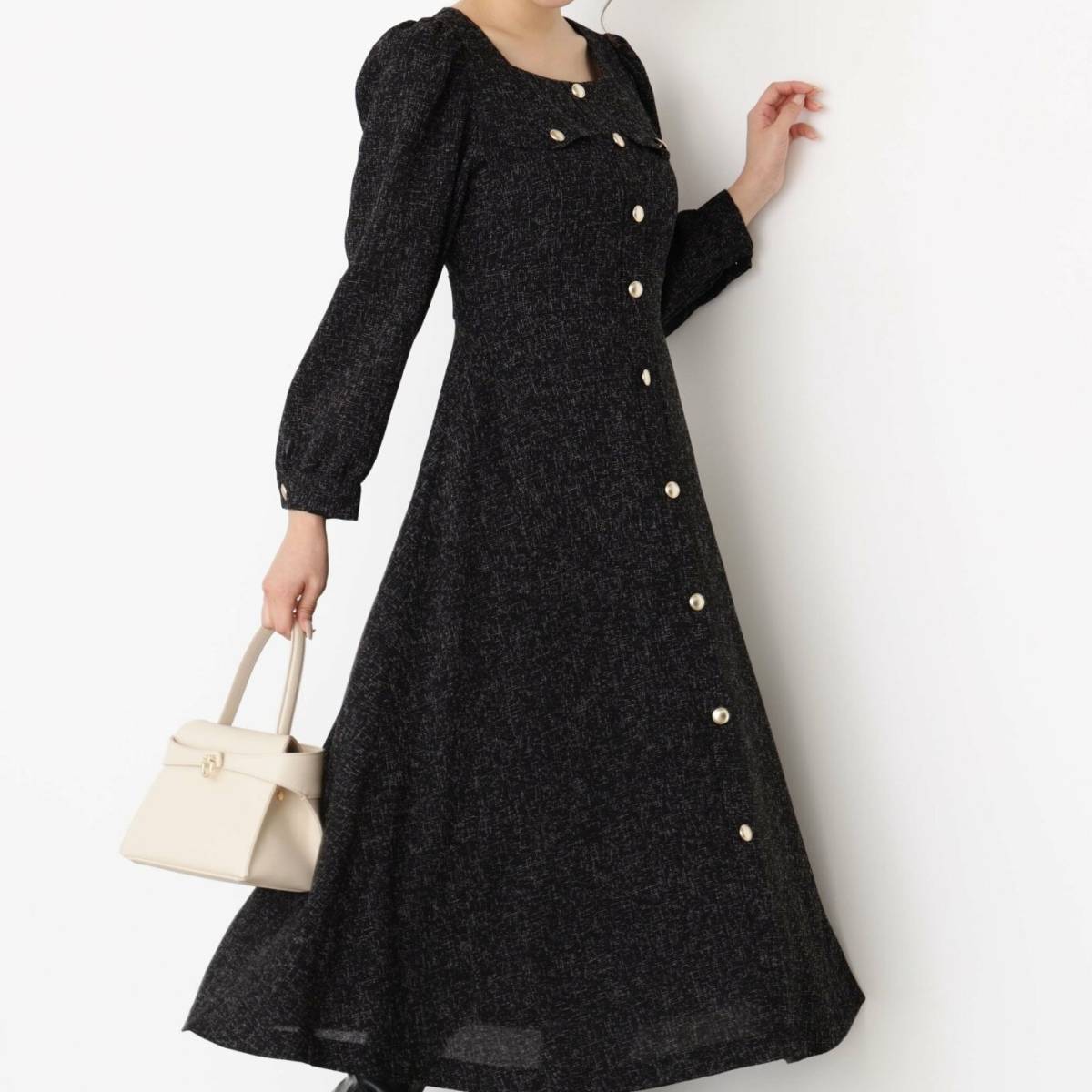 PROPORTION BODY DRESSING フロント釦ツイードワンピース