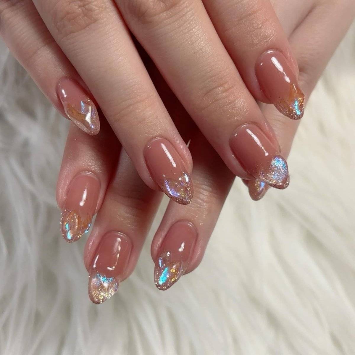 ピンクブラウンネイル