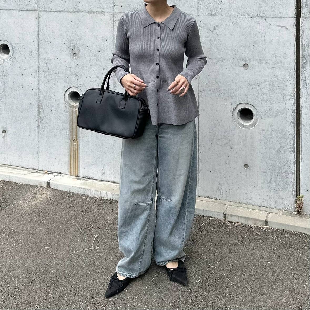 襟付きカーディガンを合わせる!