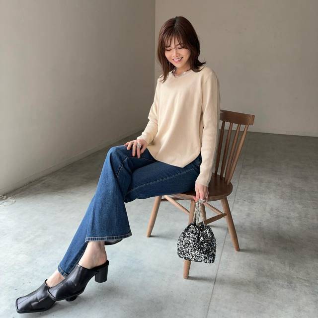 ヒールのある靴を合わせる!