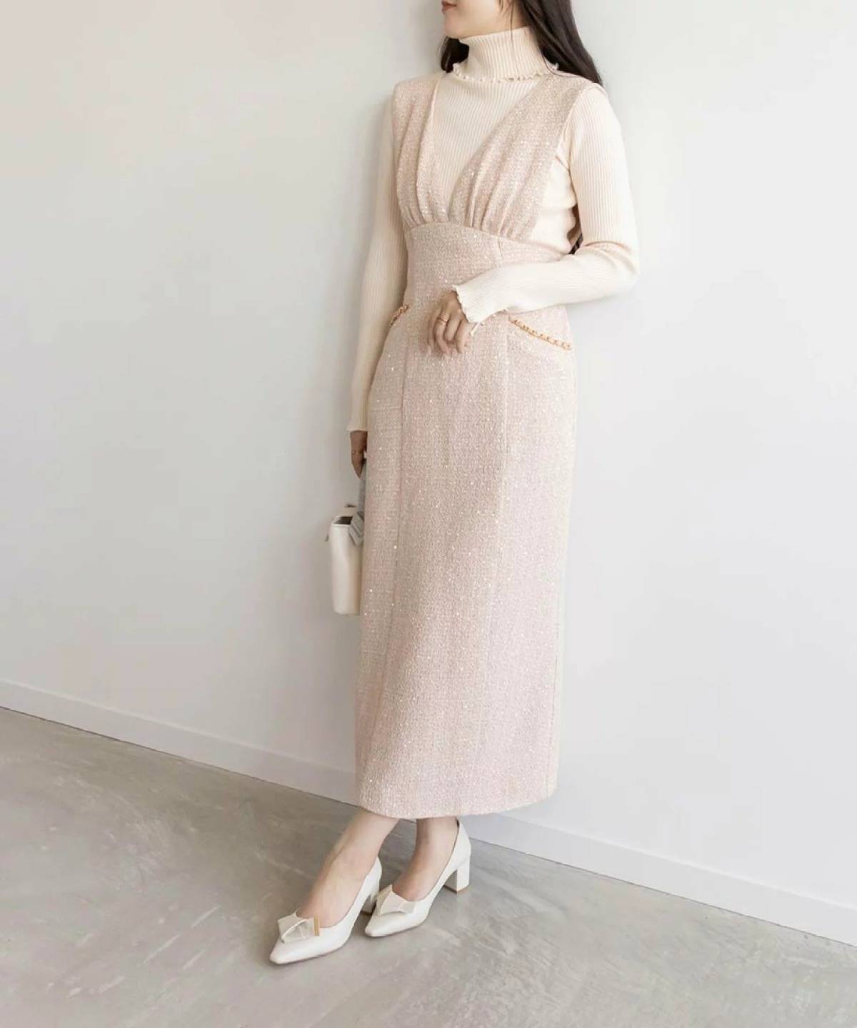 RANDA ツイードジャンパースカート