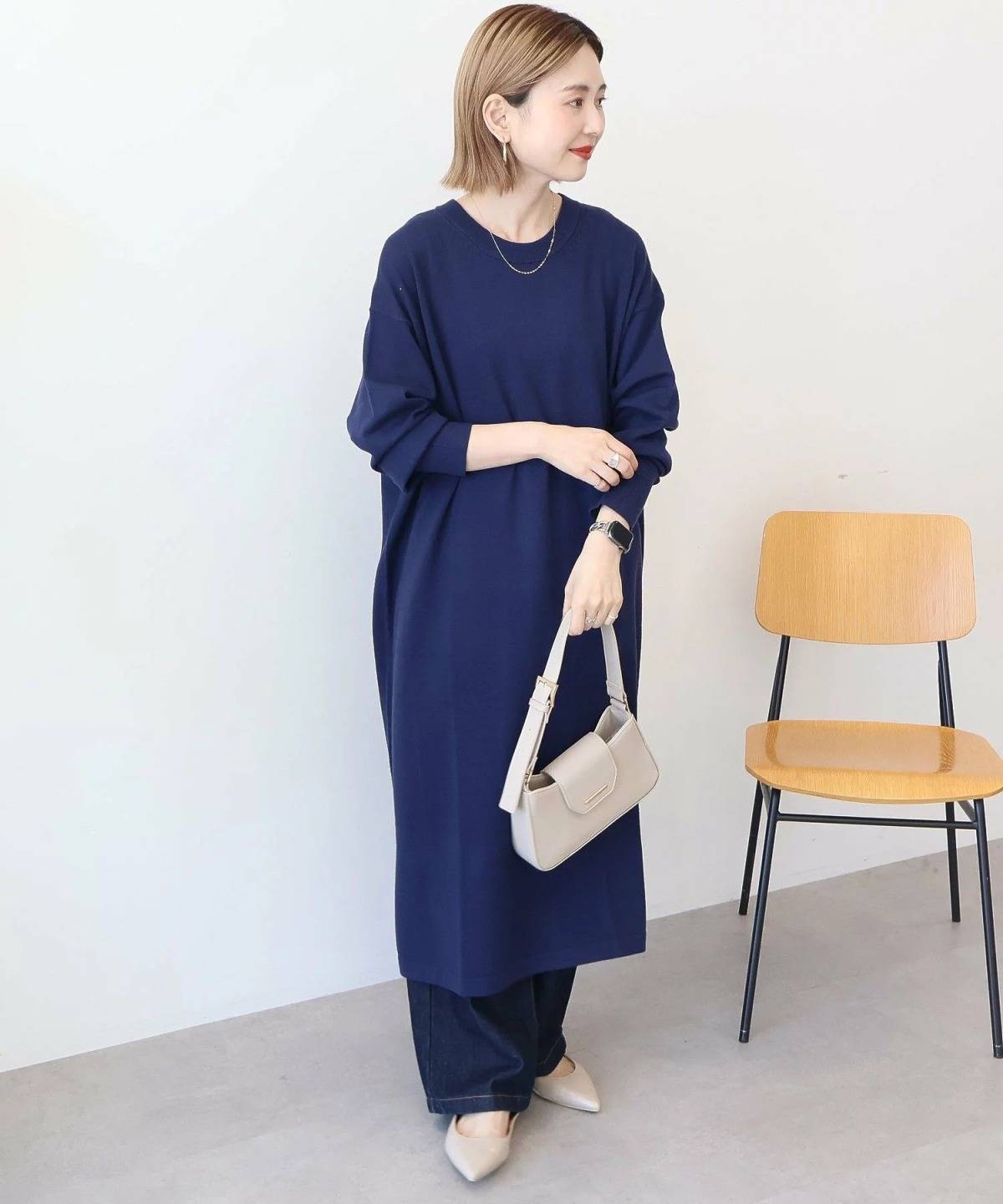 AMERICAN HOLIC バイパチボックスニットワンピース