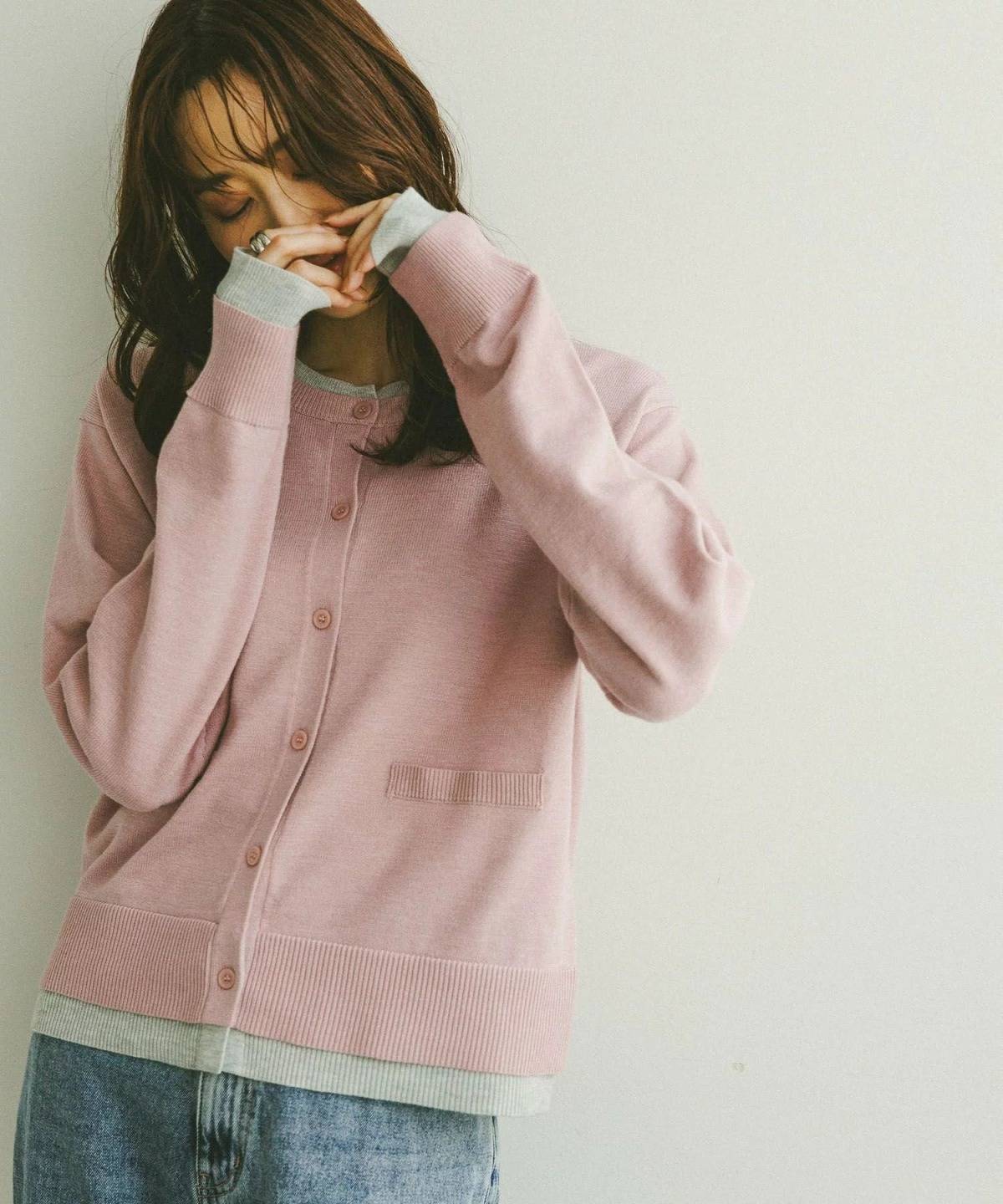 GLOBAL WORK フェイクレイヤードカーディガン