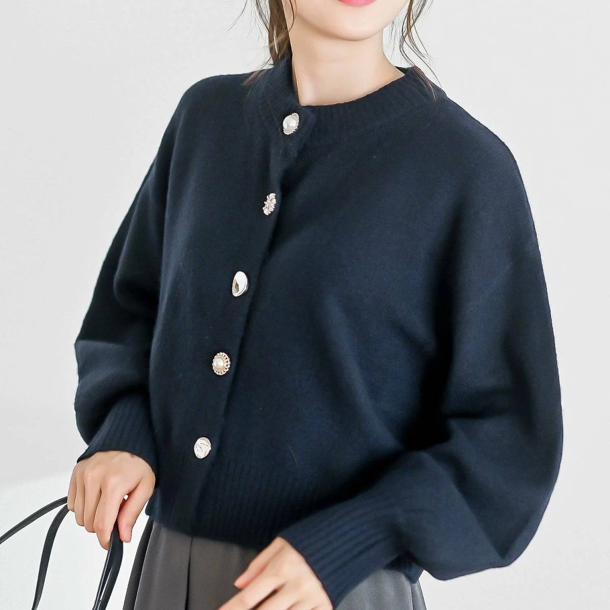 rps 多釦ショート丈ニットカーディガン