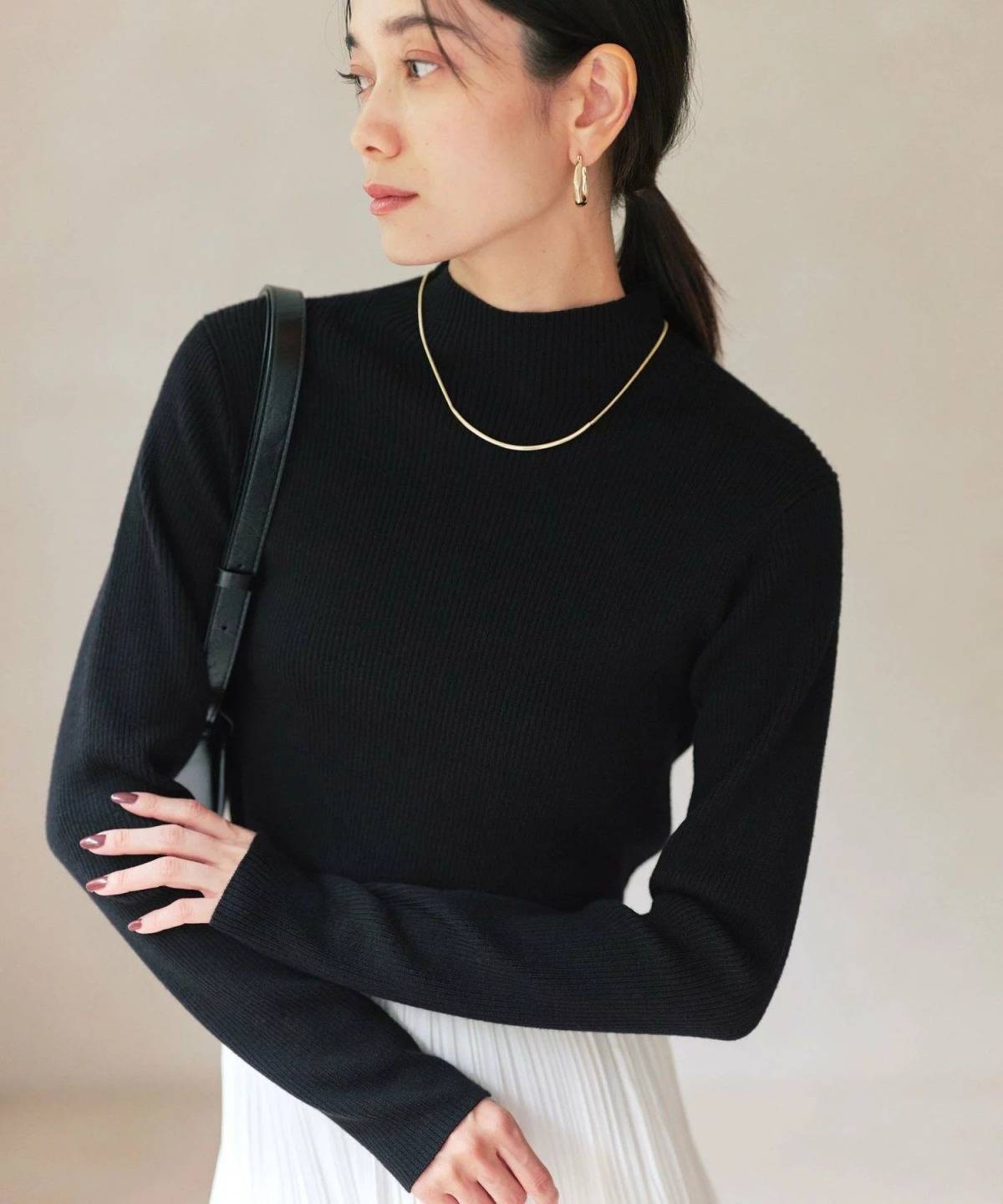 UNITED ARROWS green label relaxing ウール リブ ボトルネック ニット プルオーバー ウォッシャブル