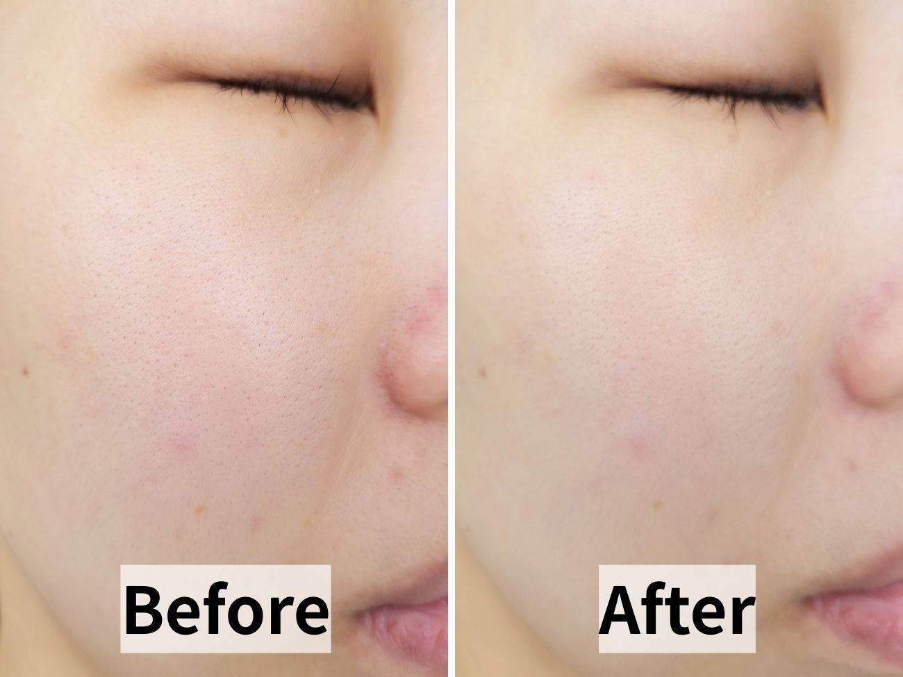 マキアージュ エッセンスベース EX ピュアアイボリーのビフォーアフター比較画像