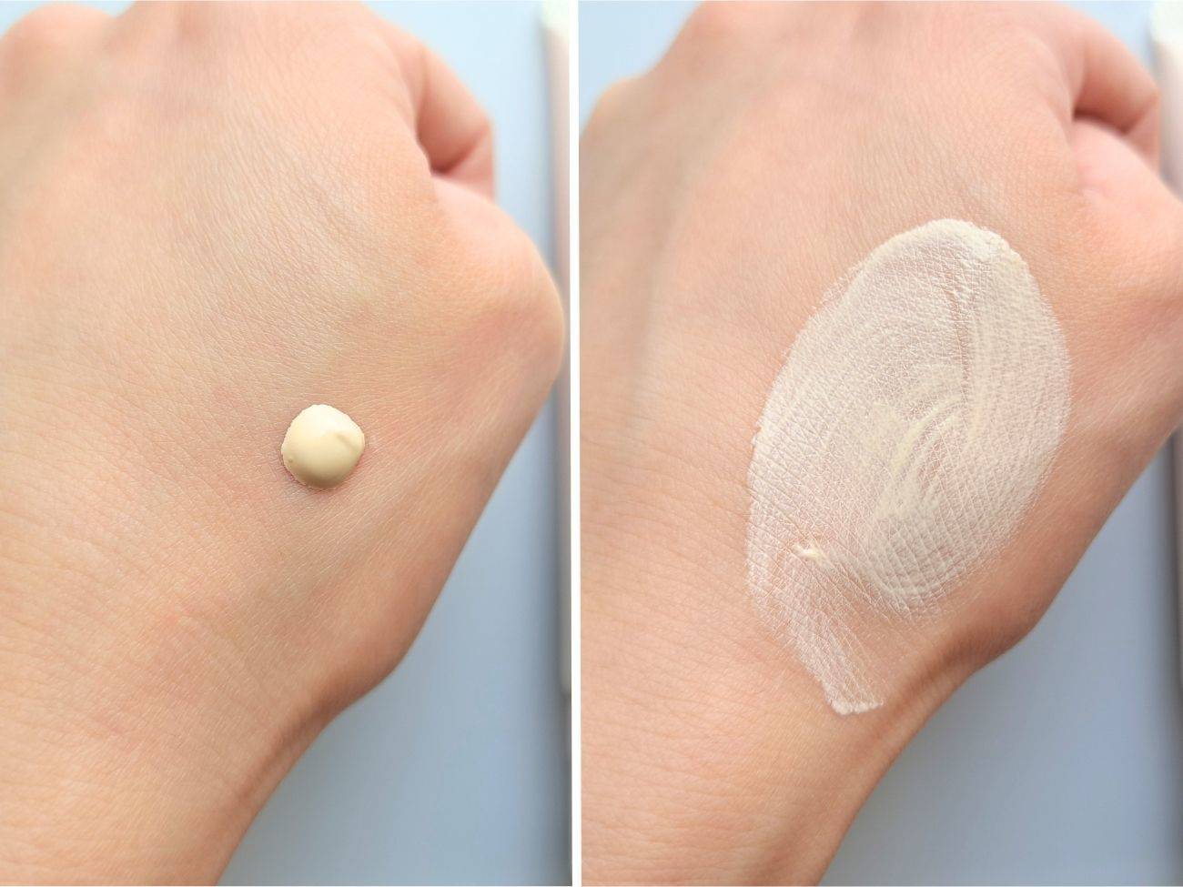 マキアージュ エッセンスベース EX ピュアアイボリーの手元スウォッチ