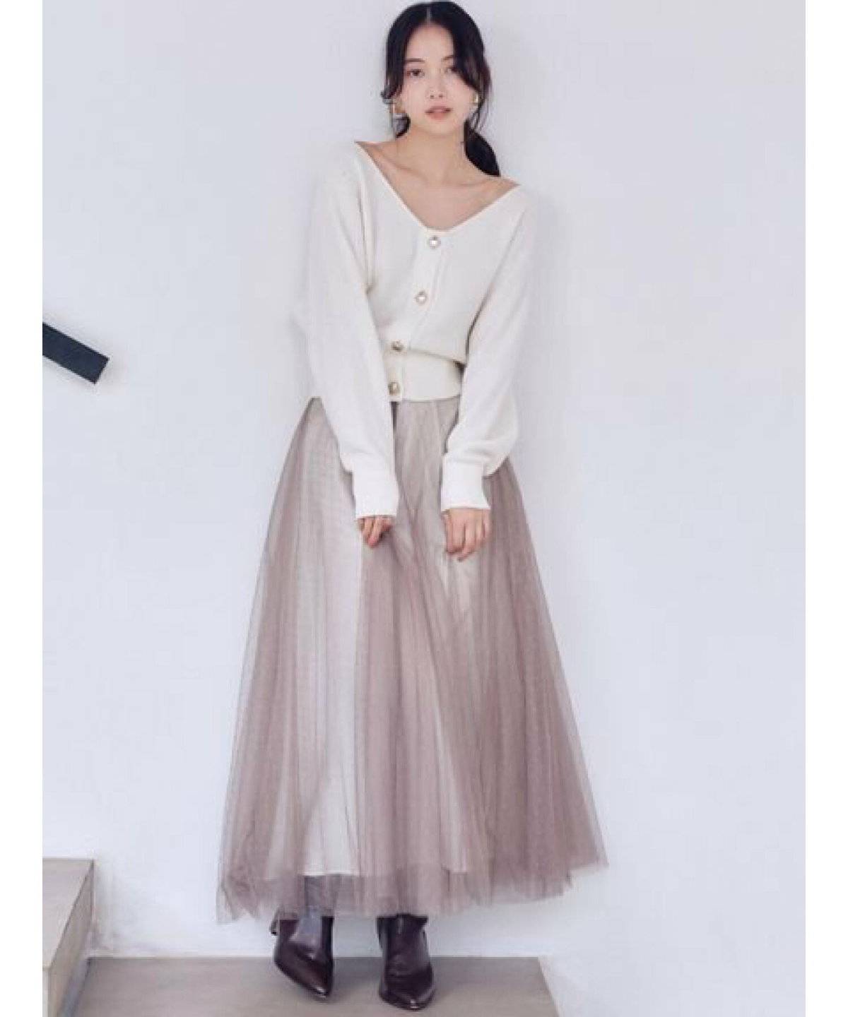 チュールスカートコーデ