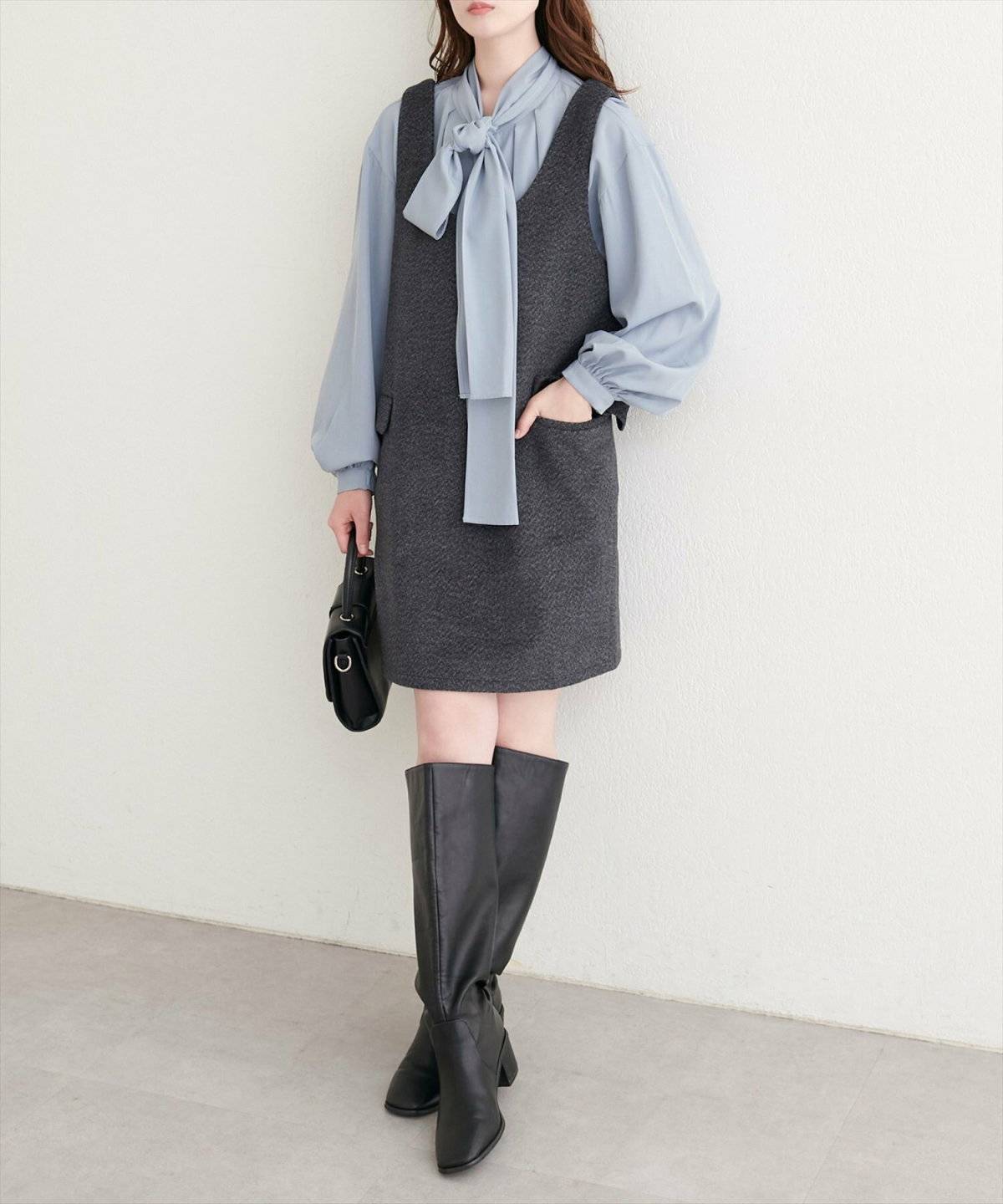 ジャンパースカートコーデ