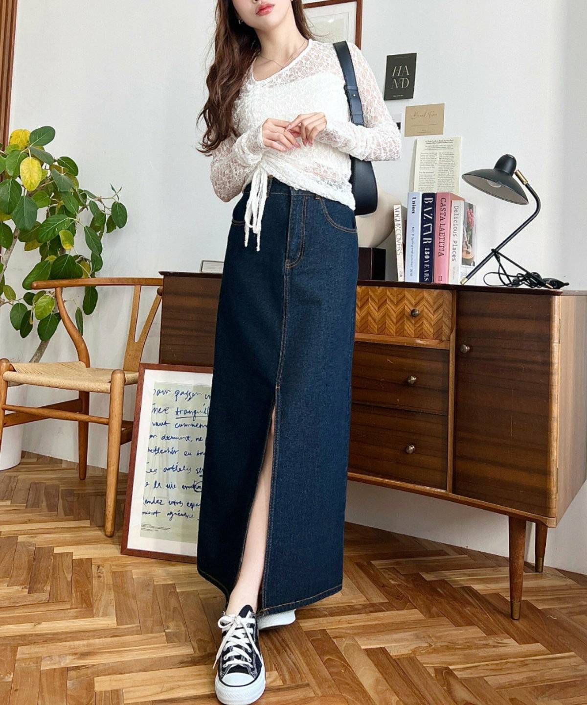 デニムスカートコーデ