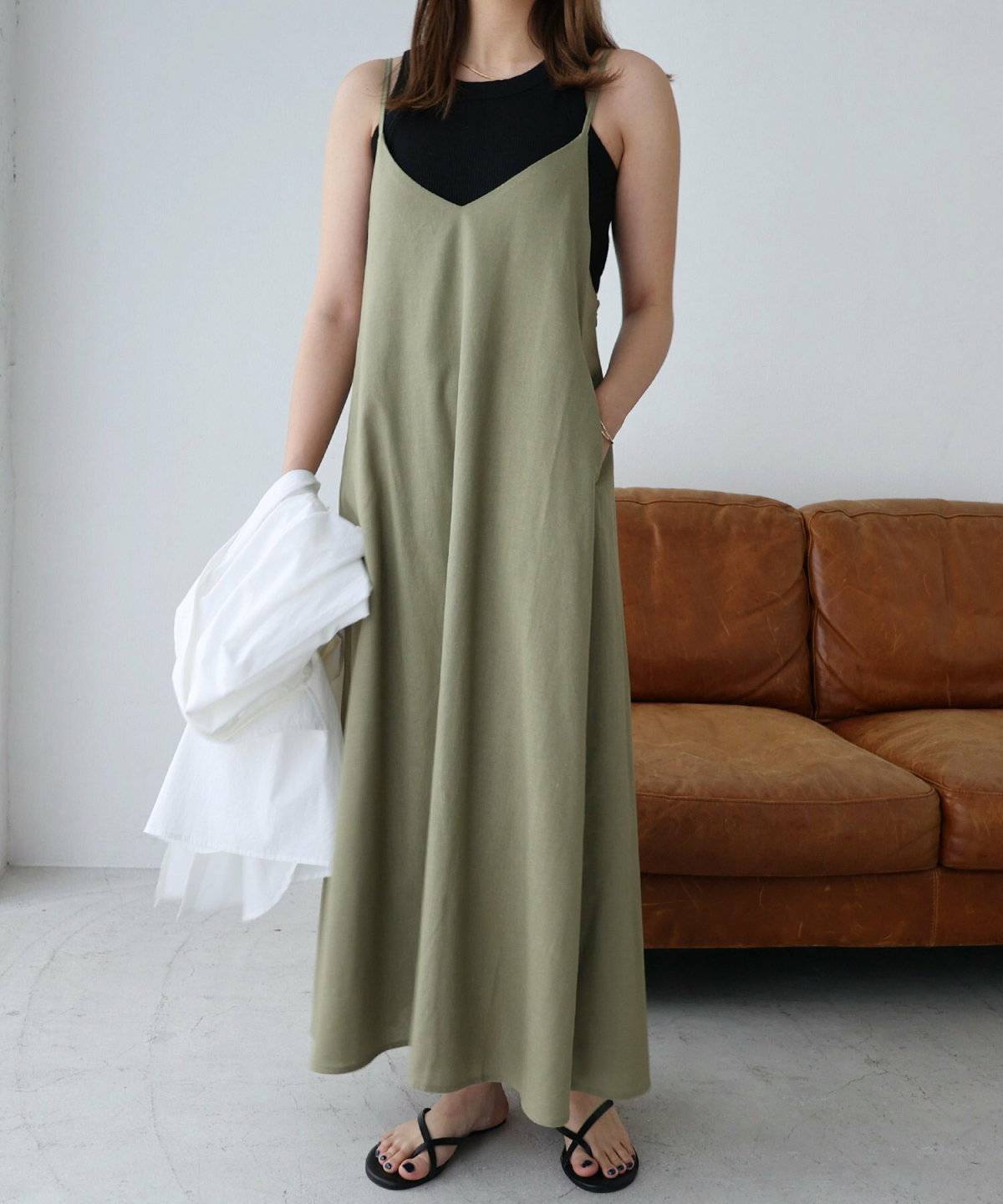 キャミワンピースコーデ