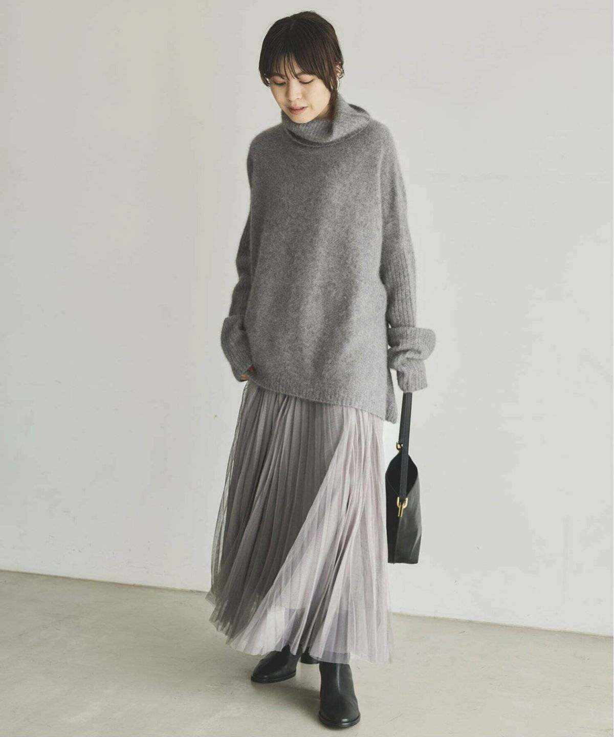 シフォンプリーツスカートコーデ