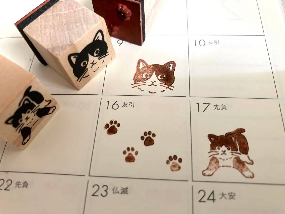 Seria(セリア)：LJP ラバースタンプ 3P ネコ