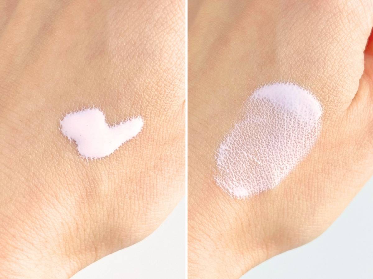 セザンヌ 皮脂テカリ防止下地 ピュアラベンダーの色味