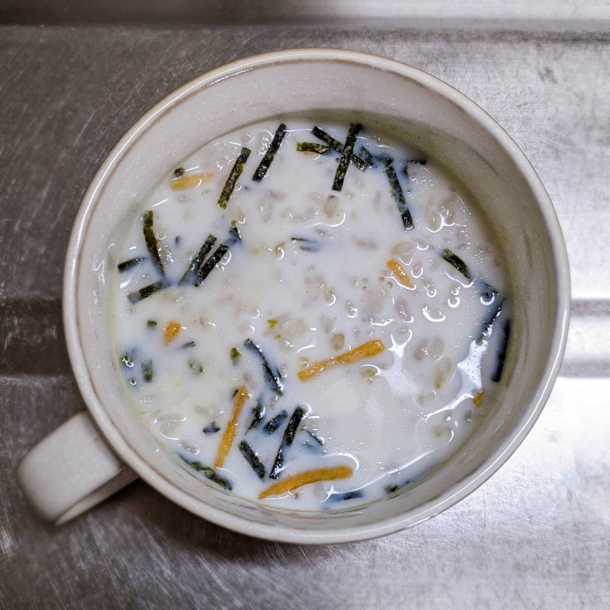 永谷園公式の「まるで和風リゾット!?豆乳茶づけ　〜基本編〜」のレシピ